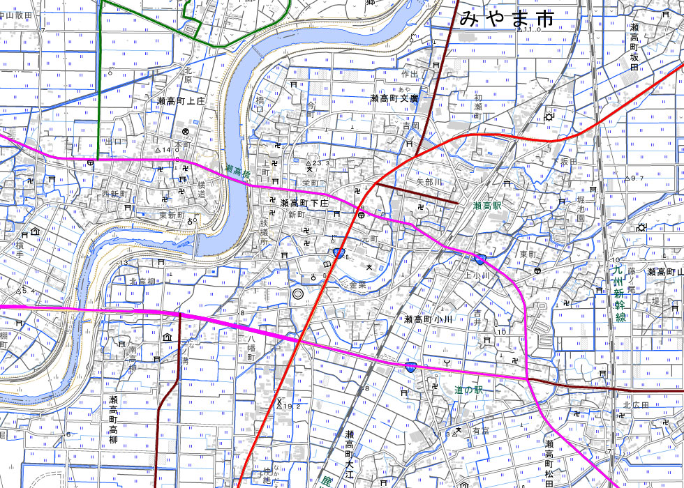 主要幹線道路の路線図