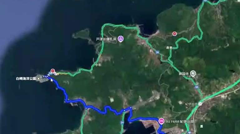 白崎海洋公園への地図